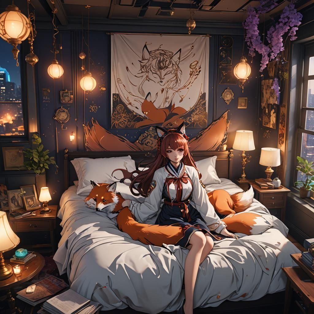 Exhausted Psychic Fox Girl in New York Apartment