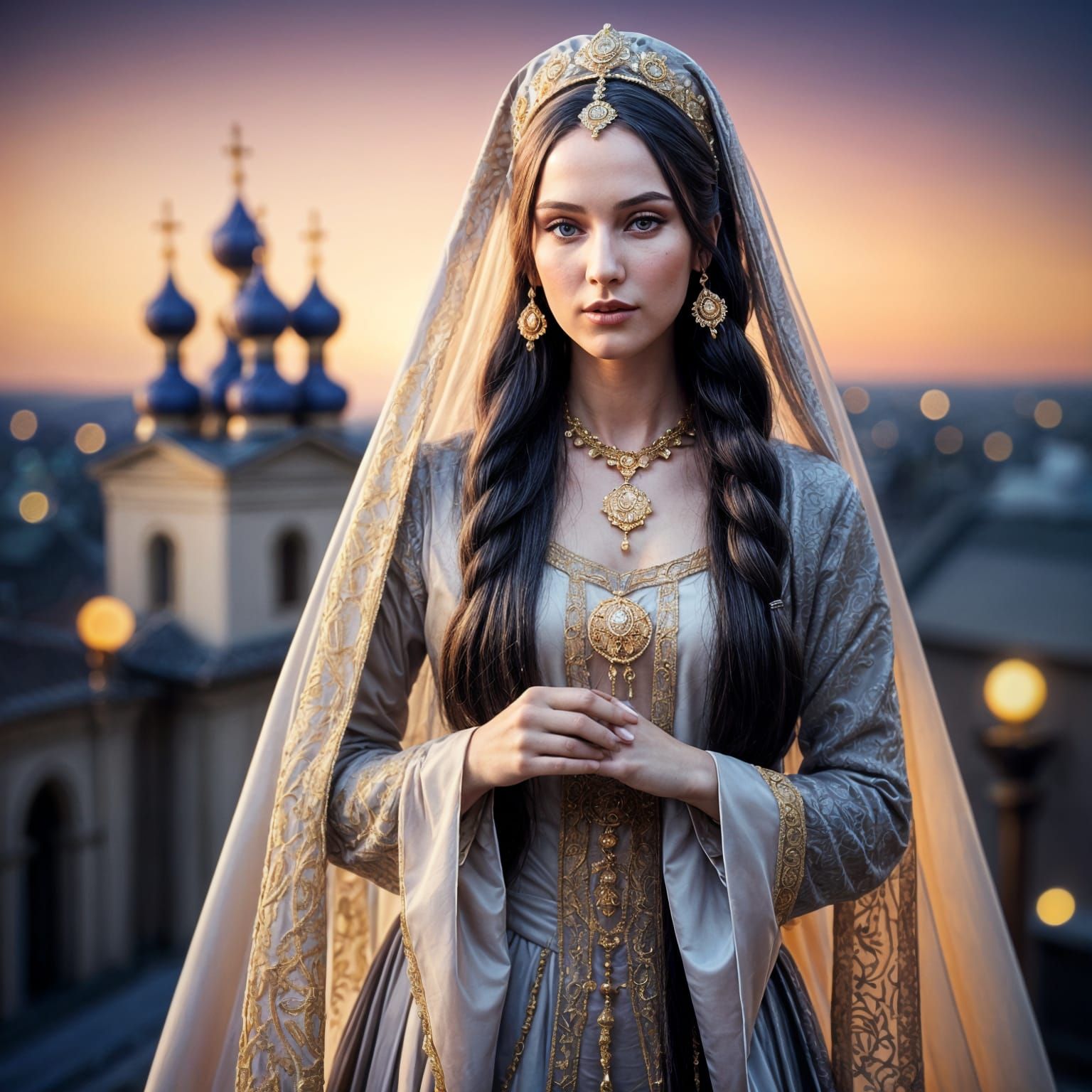 Tsarina Eudoxia in Brocade with Volumetric Lighting