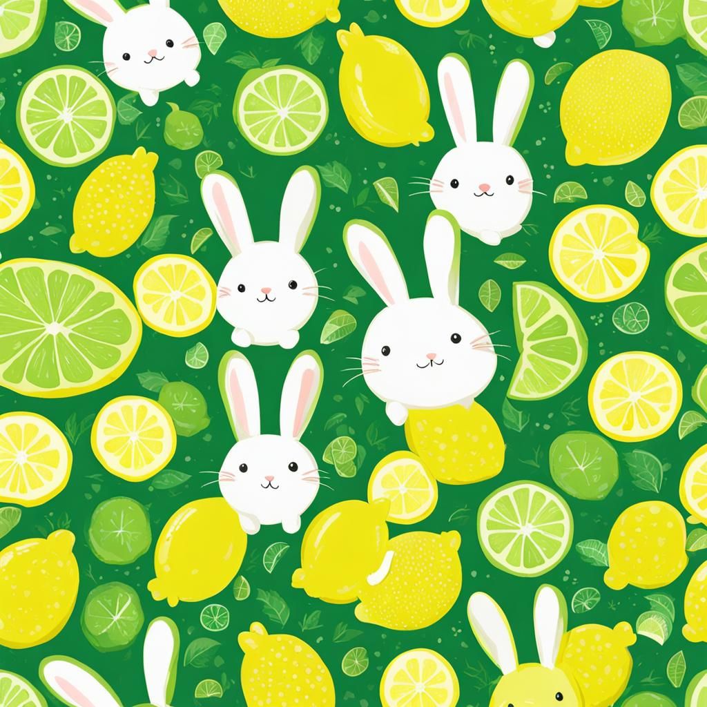 Cute Lemon and Lime Colored Bunnies