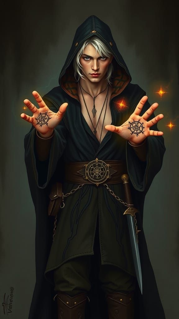 Wood Elf Mage Casting Spell in Hyperrealistic Style