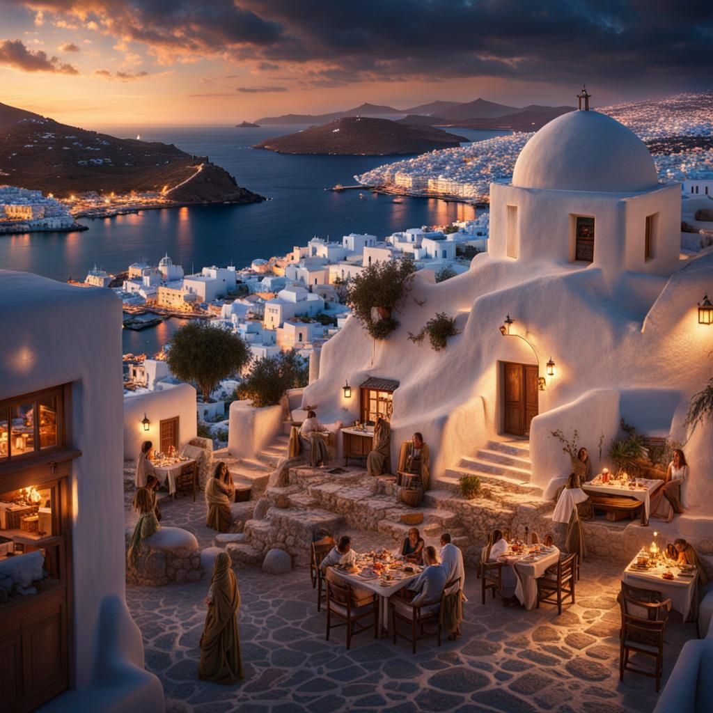 Ouzo at Mykonos: Epic Digital Matte Painting