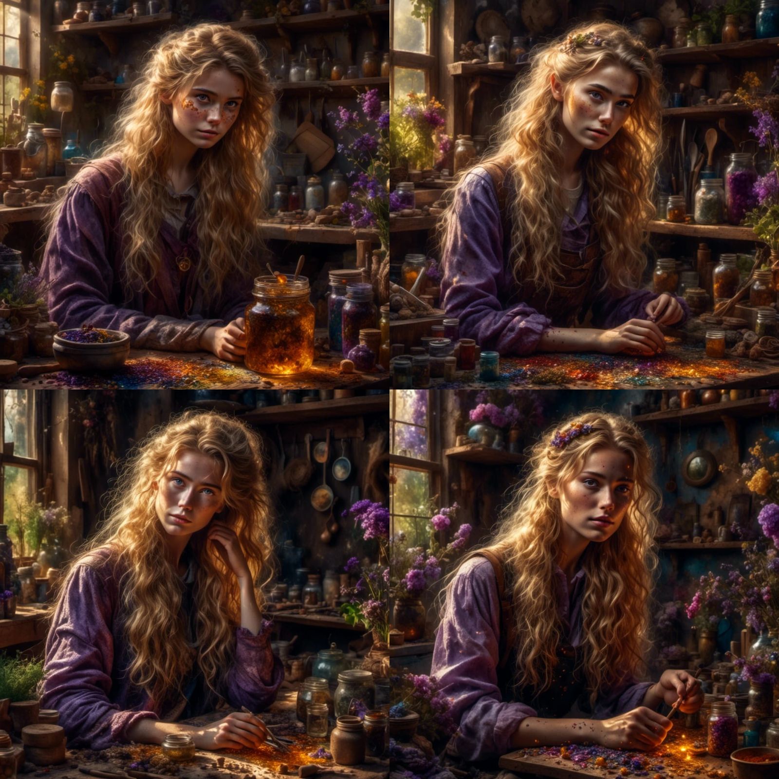 Annie at Her Workbench: Cinematic Film Still