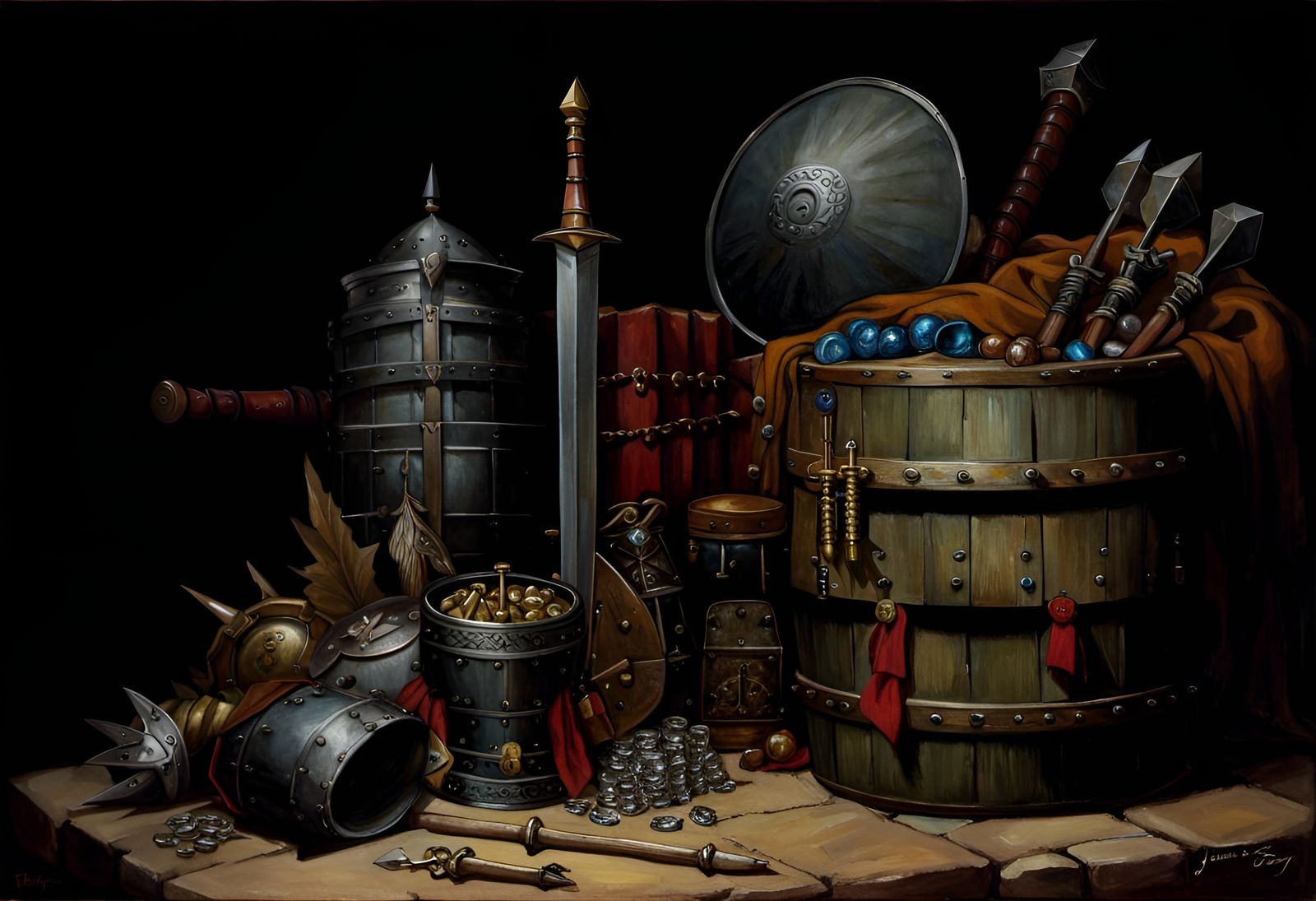 Fantasy Weapons and Armor: Oil Painting