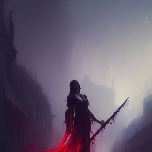 Death in Dark Fantasy Style, Hyperdetailed 8K Art