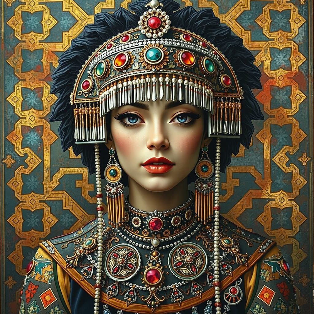 Exotic Oriental Dancer Revealed in Golden Haze