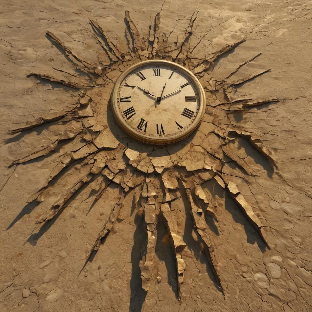 Surreal Meltdown: A Clock in Ruins