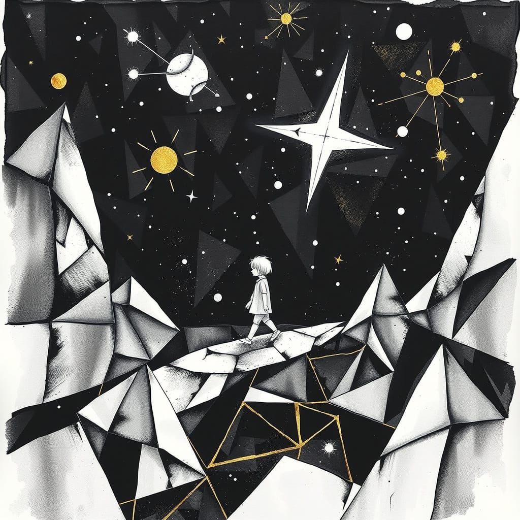 Star Child Wandering in Celestial Geometric Landscape