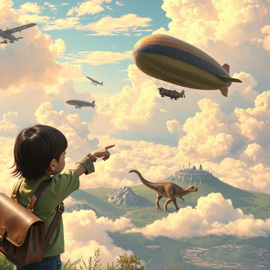 Dinosaurs and Zeppelins in a Floating World