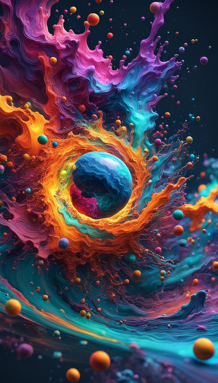 Colorful Abstract Quantum Physics in 3D