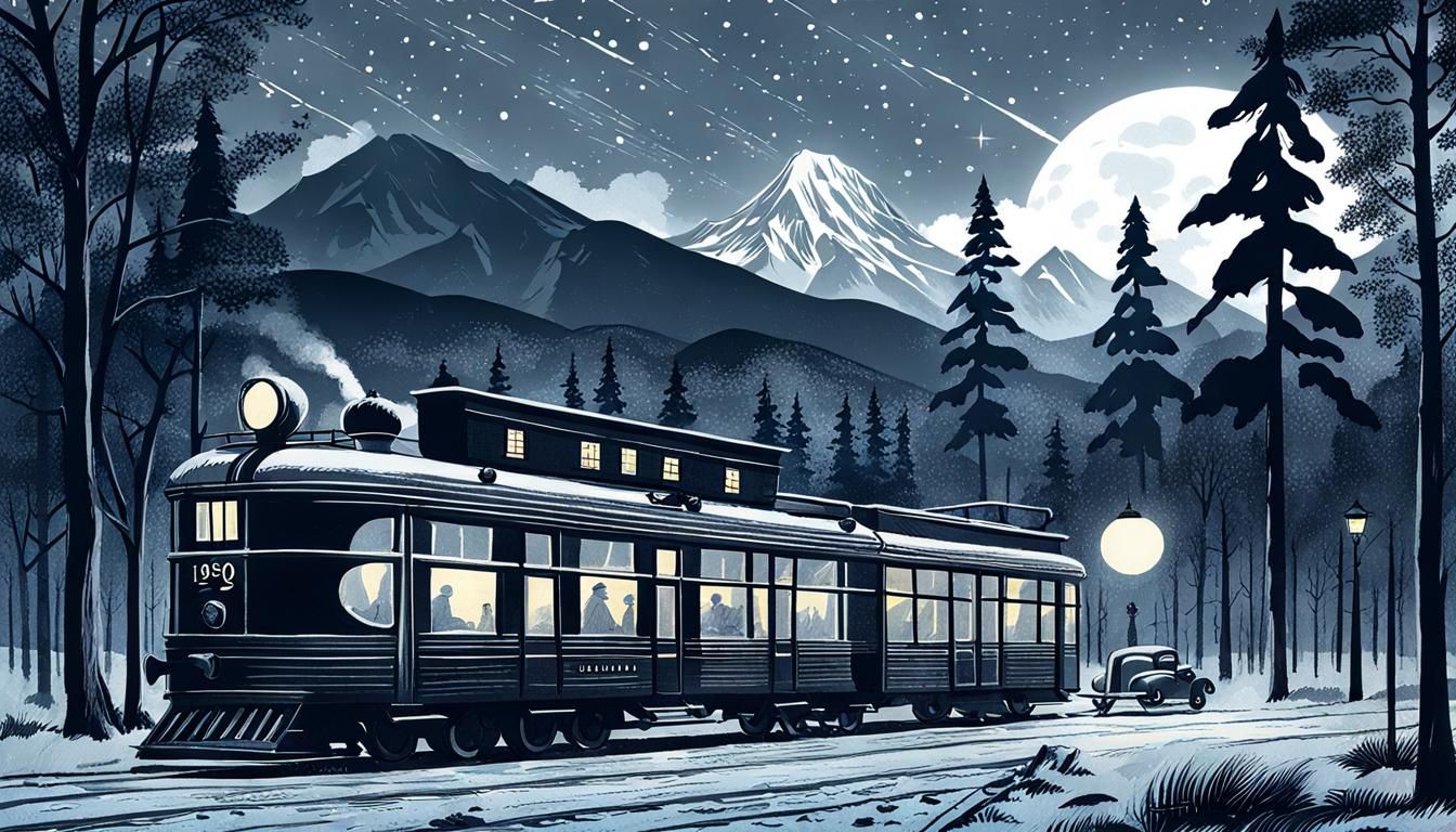 AI Interpretation of 1950s Rainy Day