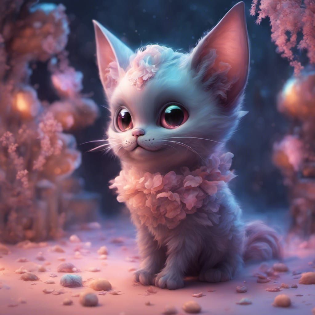 Pastel Bat-Cat: A Fantasy Matte Painting