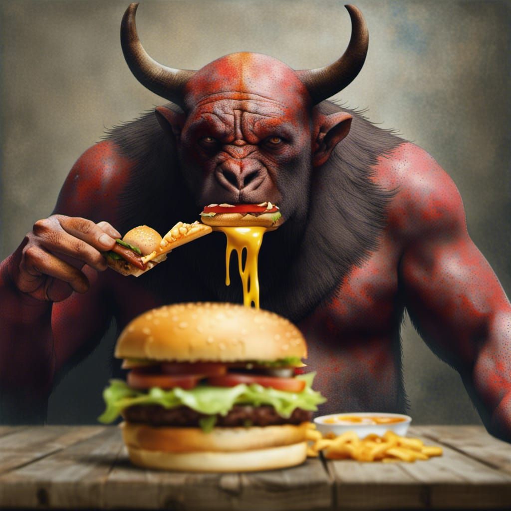 Behemoth Eating a Cheeseburger VI
