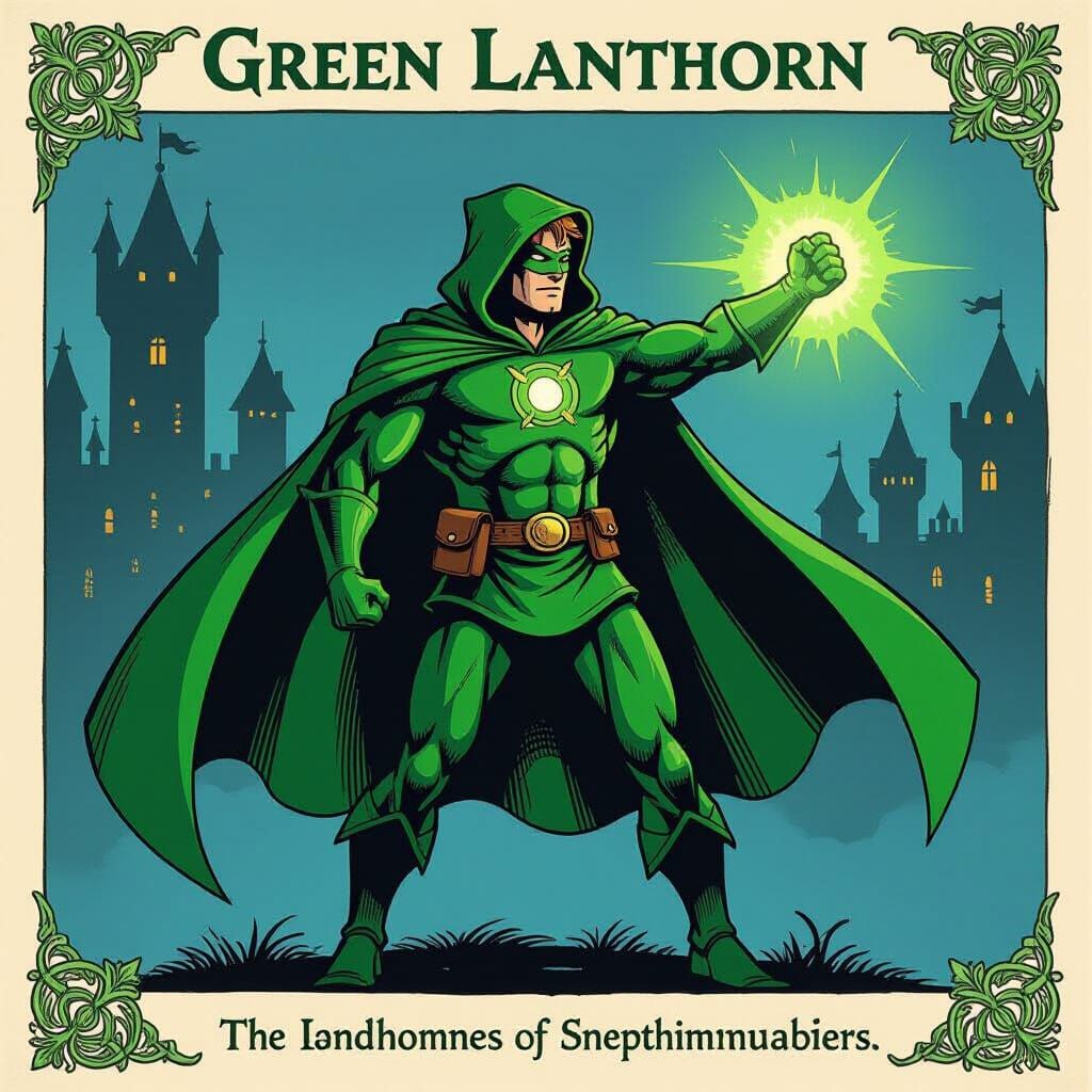 Medieval Green Lanthorn Superhero