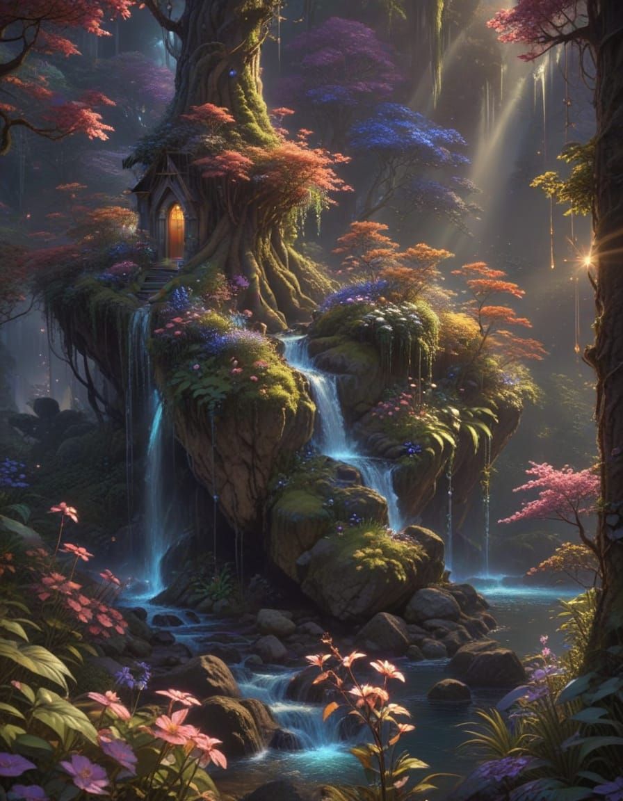 Whispers of Enchanted Dreams in a Bioluminescent Garden