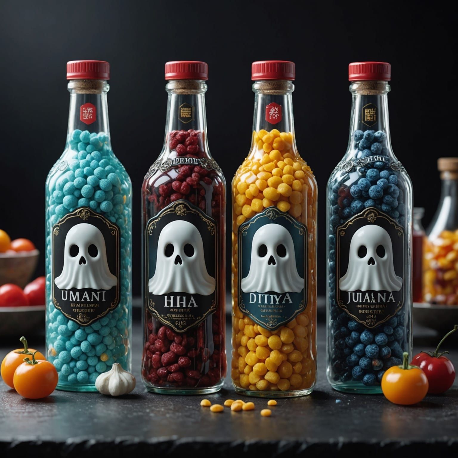 Flavors as Ghosts in Bottles: CGI Rendering