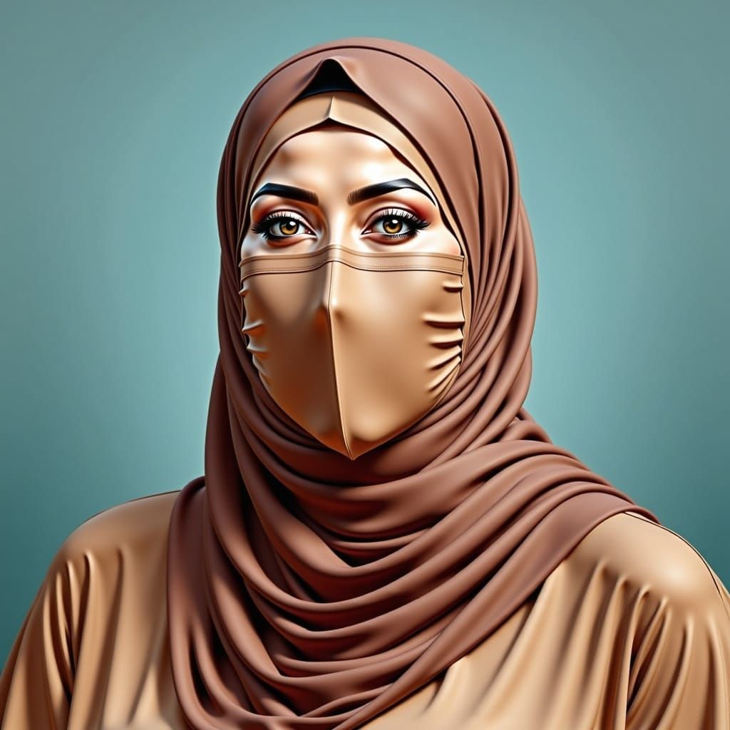 Portrait of a Hijabi Woman with Earth Tones