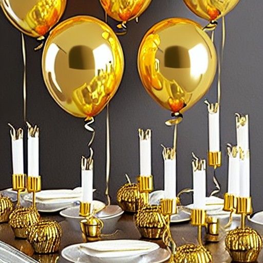 Golden Balloons Celebrate Milestone Achievement