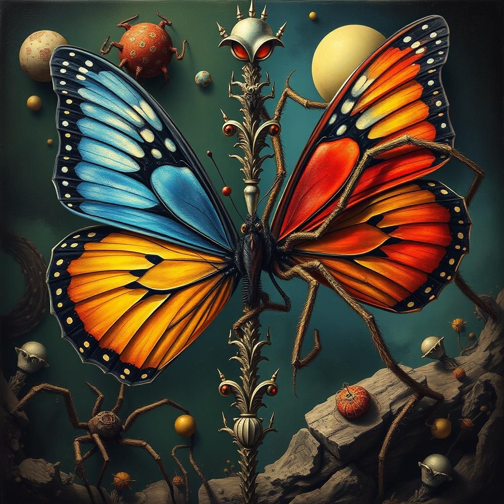 Surreal Butterflies and Spiders in Modern Art
