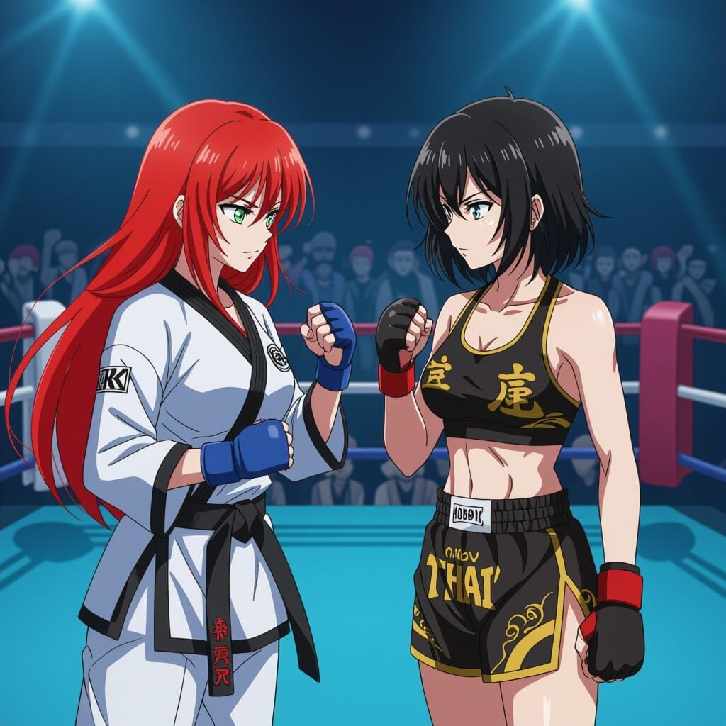 Anime Women Face Off in Martial Arts Ring