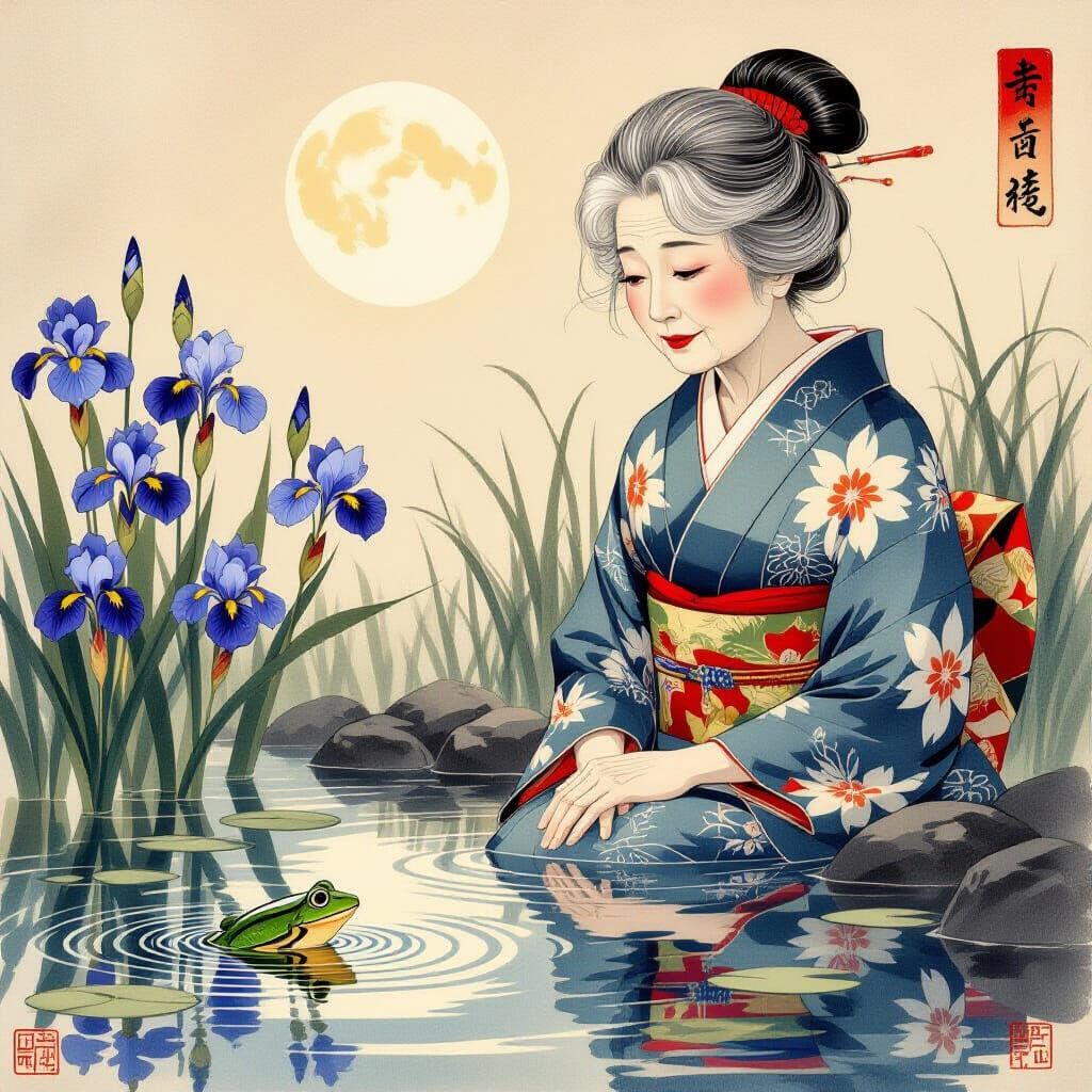 Woman by Iris Pond in Ukiyo-e Style