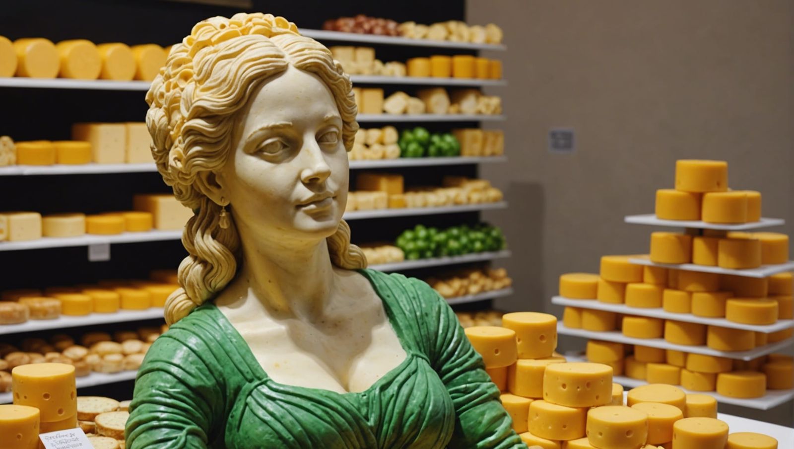 Edible Art: Cheese Statue of a Woman