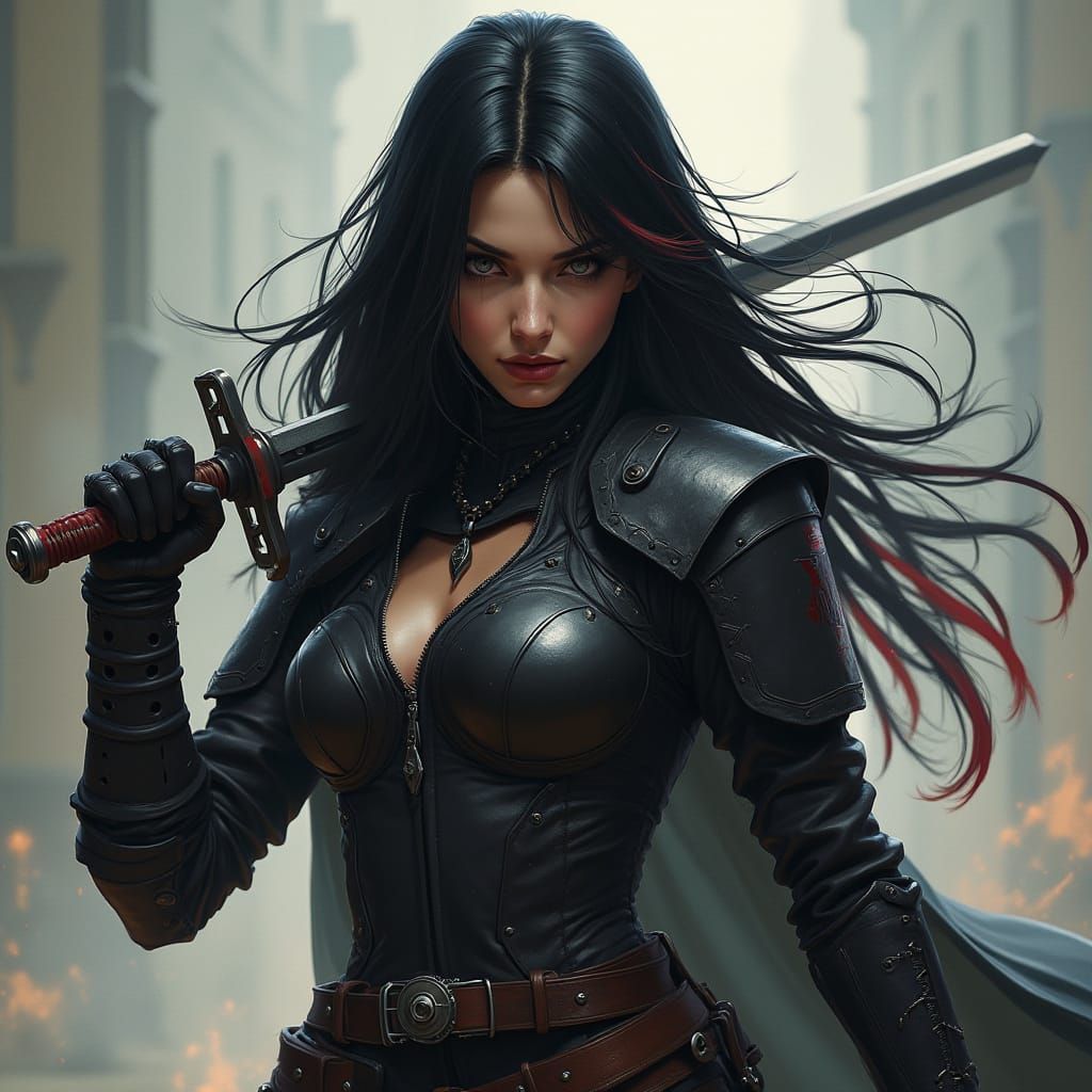 Female Assassin with Swords in Ash Thorp Style