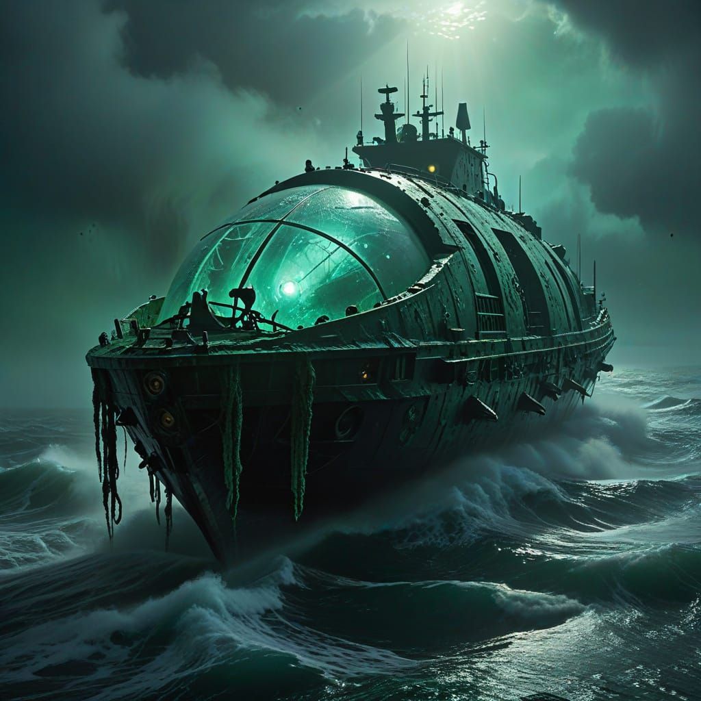 Ancient Biomechanical Vessel in Turbulent Seas