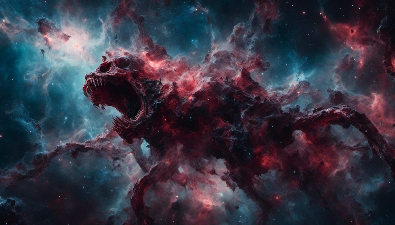 Horrifying space demon made of dark stellar matter seen through Hubble telescope