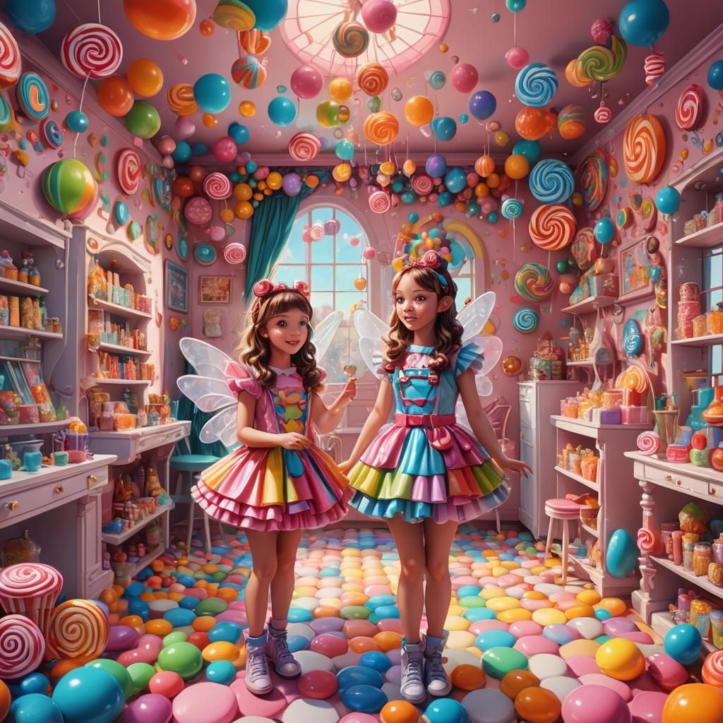 Fairy in Candyland Room: Digital Illustration