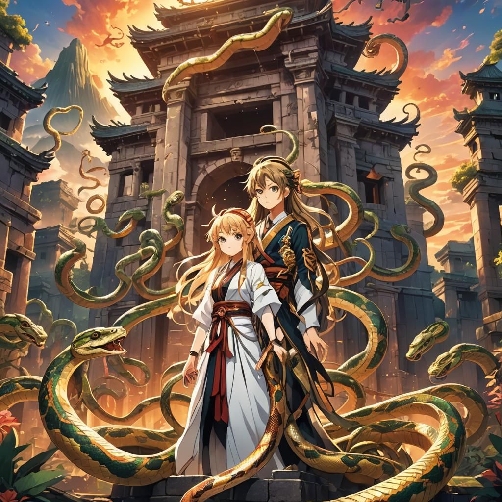Mythical Snakes Unite to Claim the World: Anime Style