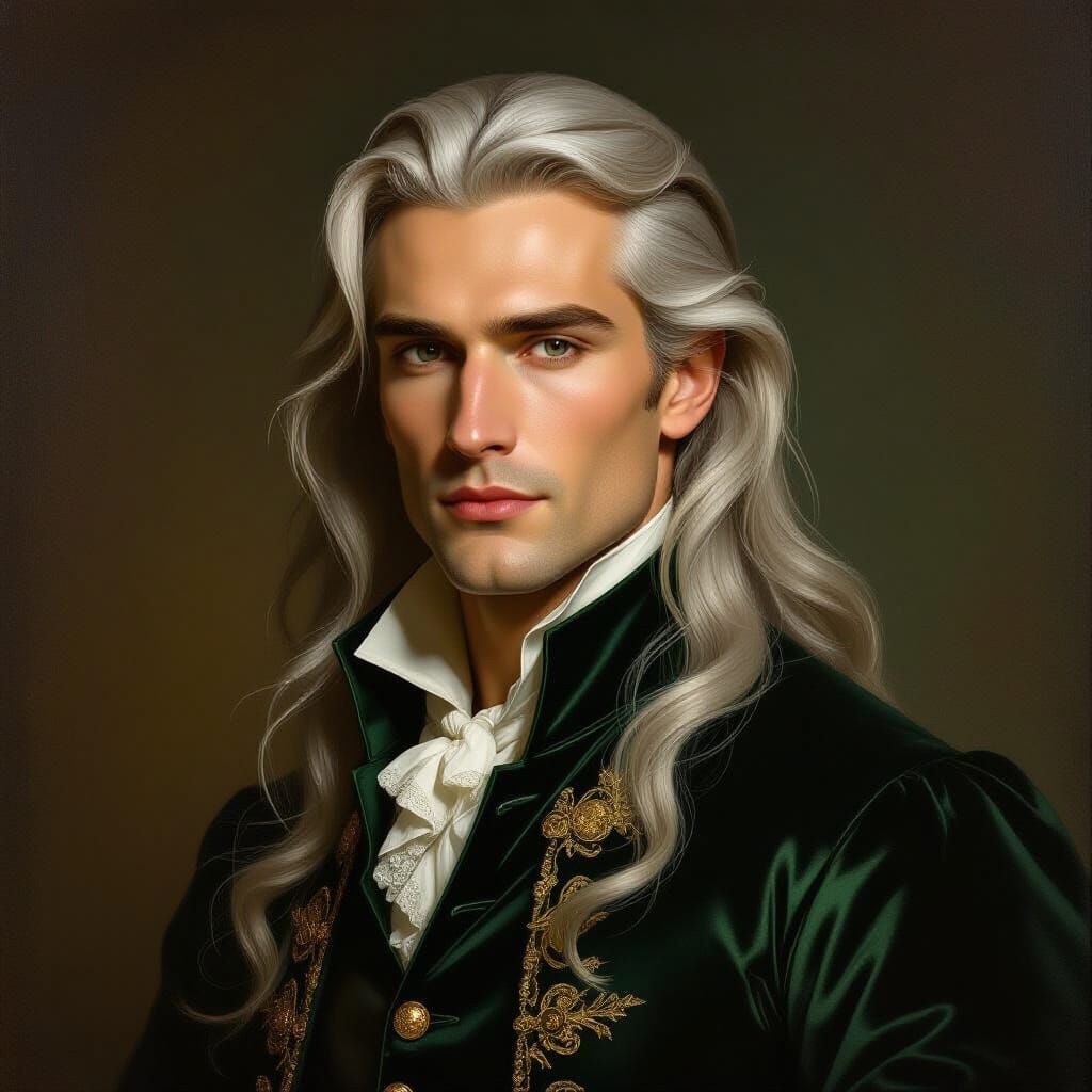 Baroque Viscount Portrait with Emerald Palette