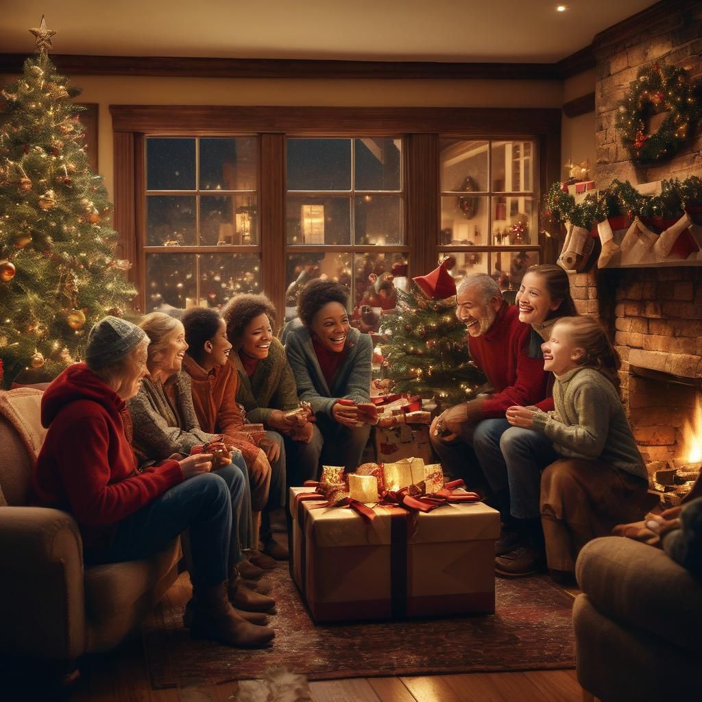 Cozy Christmas Gathering: A Heartwarming Family Scene