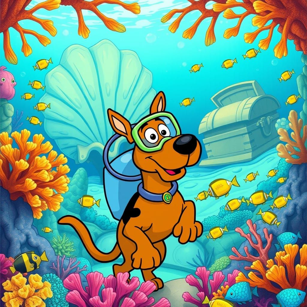 Vibrant Coral Reef Adventure in Playful Cartoon Style