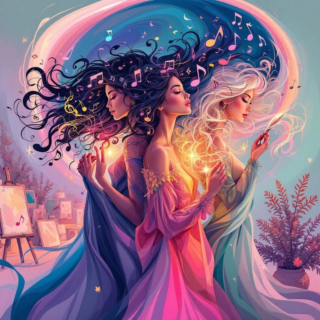 Harmonious Muses: Music, Art, and Literature in Digital Art