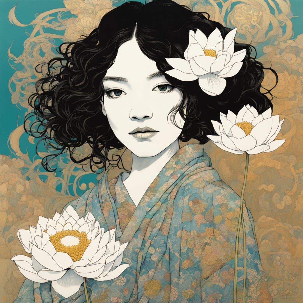 Floral Beauty in Water Lilies Style