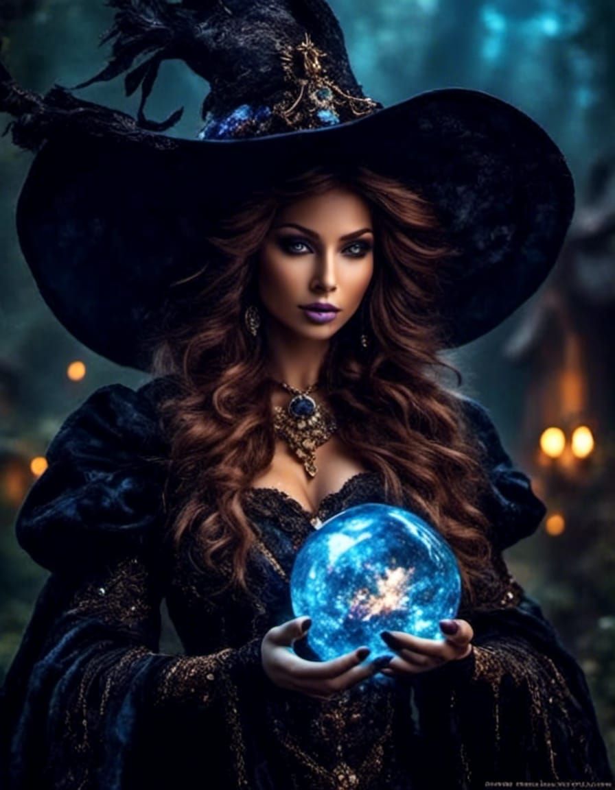 Enchanting Witch with Magic Orb