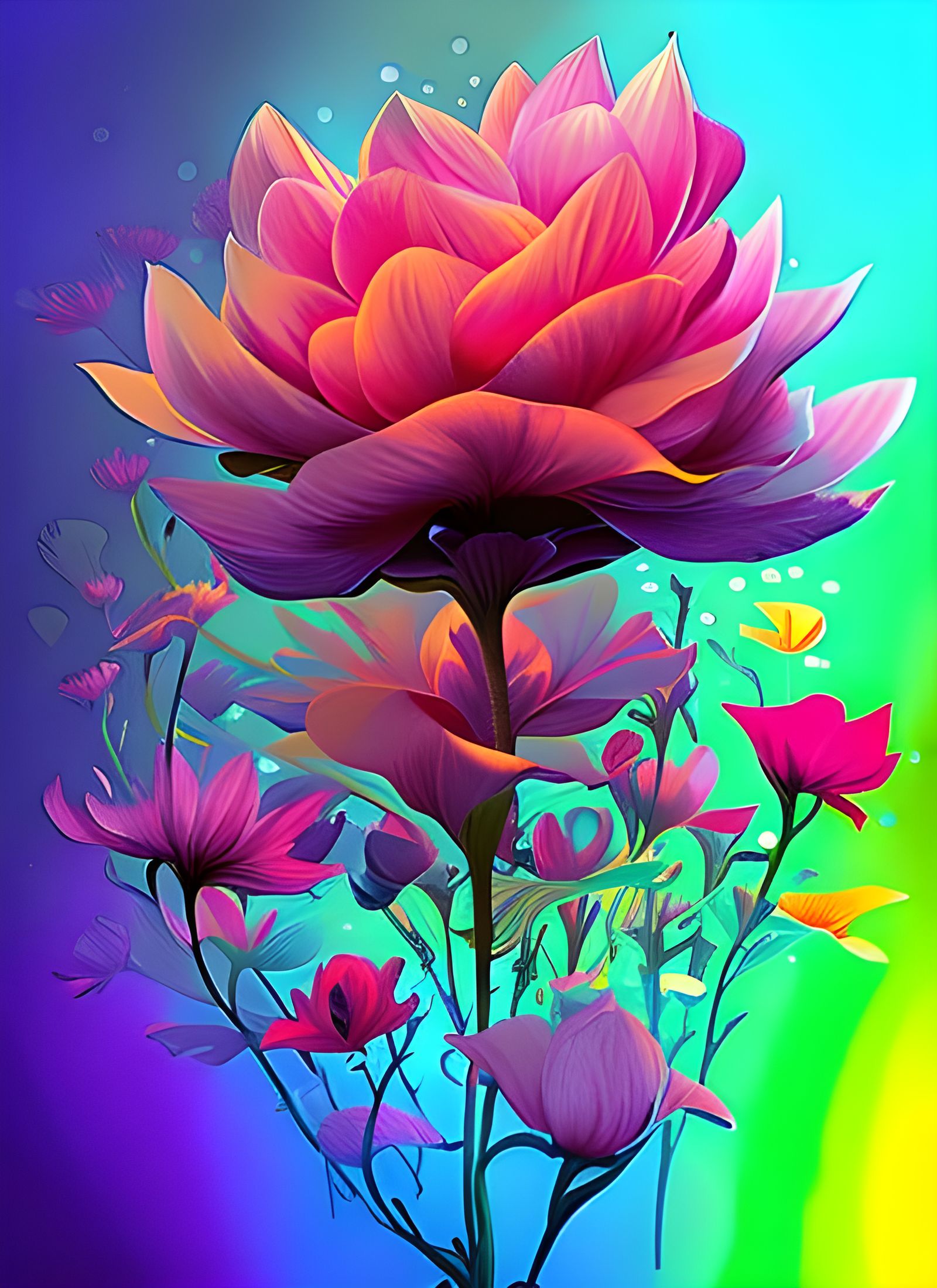 Knight Flower Merge in Hyperrealistic 3D Render