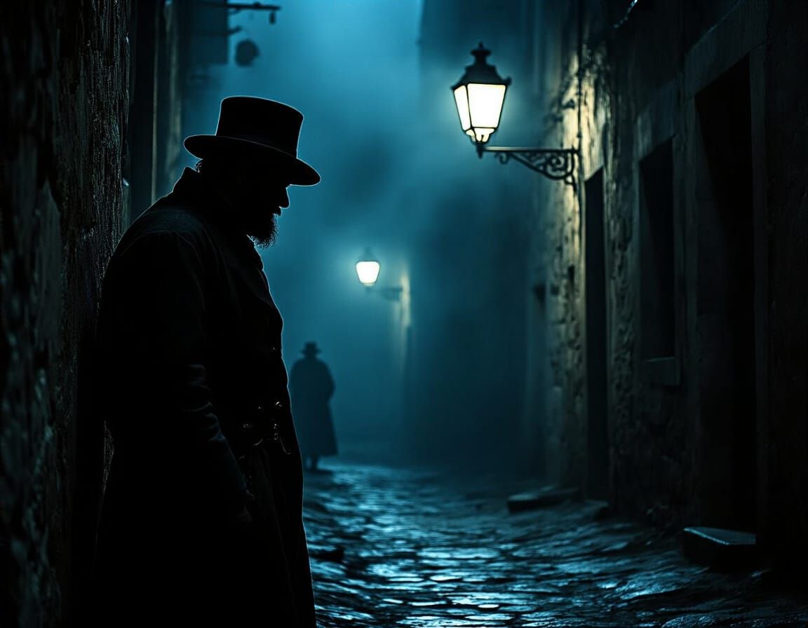 19th Century Marseille Watchman in Deep Shadows