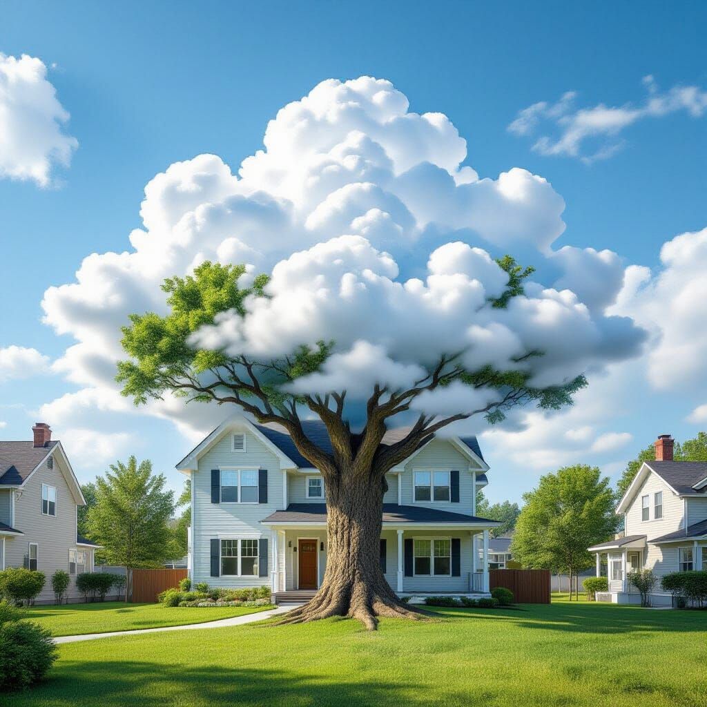 Surreal Cloud Tree House: An Ethereal Spectacle