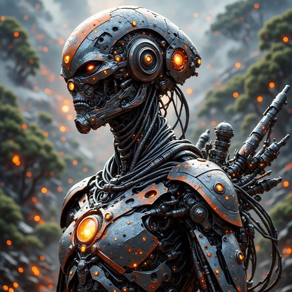 Alien Invasion in a Cyberpunk Cityscape