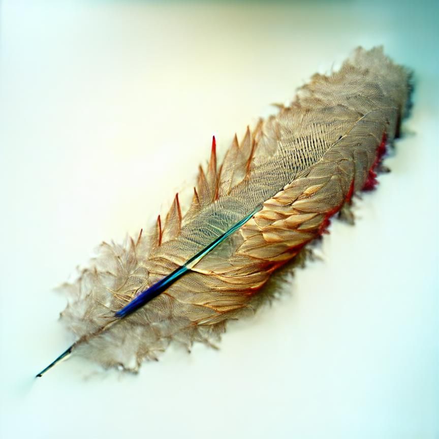Intricate Feather Made of Needles