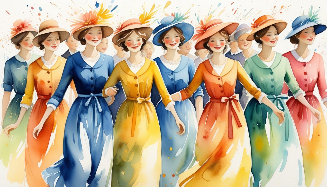 Women's Vibrant Watercolor Celebration in Soft Pastels and B...