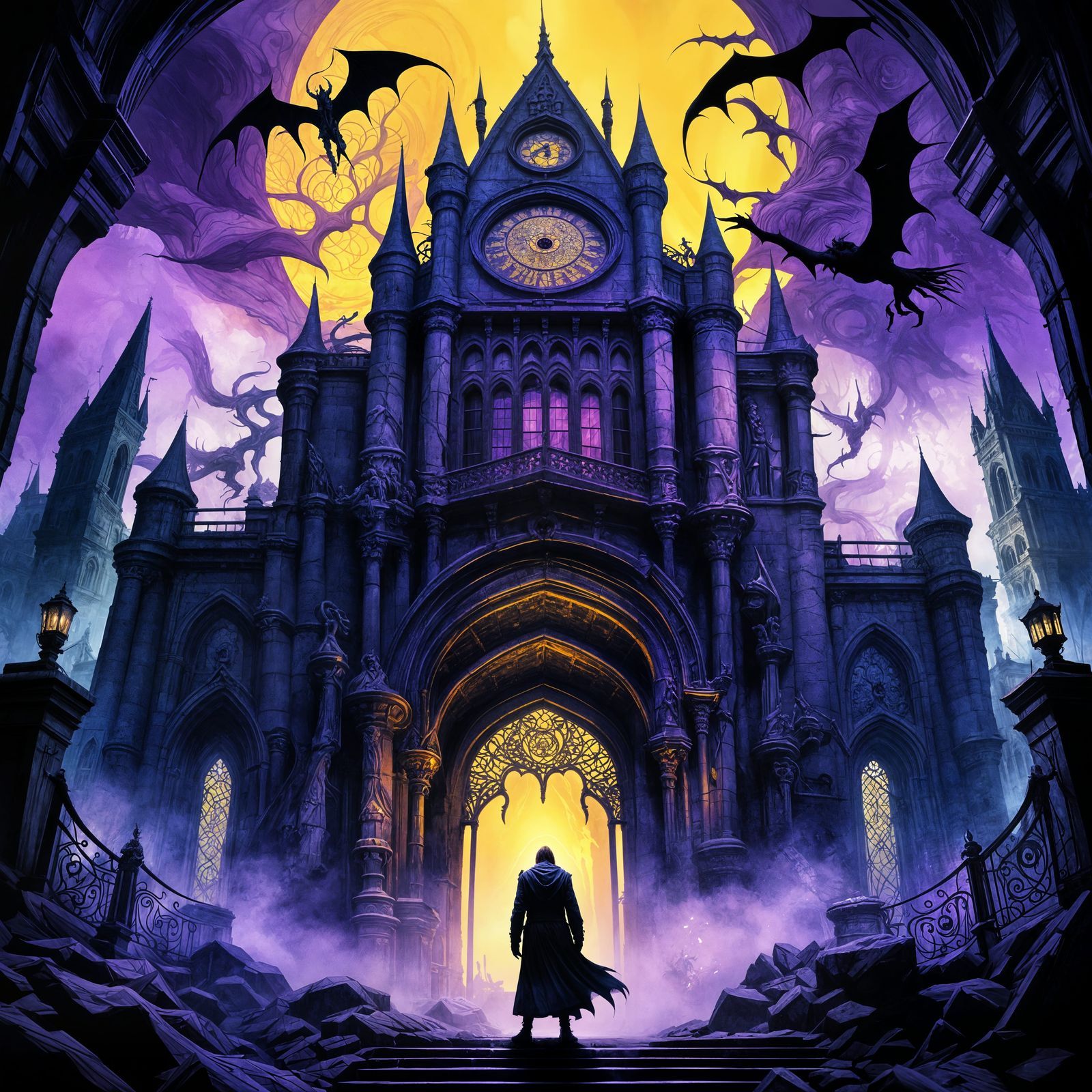 Scary Monster Horror Film Poster in Dark Fantasy Art