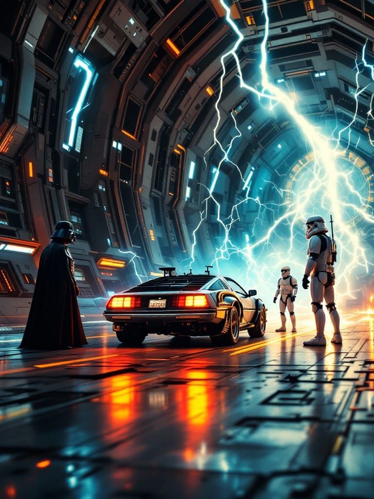 Darth Vader and Stormtrooper React to DeLorean in Imperial S...