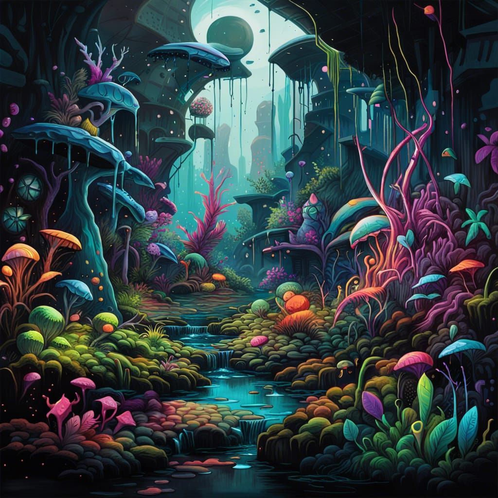 Alien World of Bioluminescent Graffiti Art