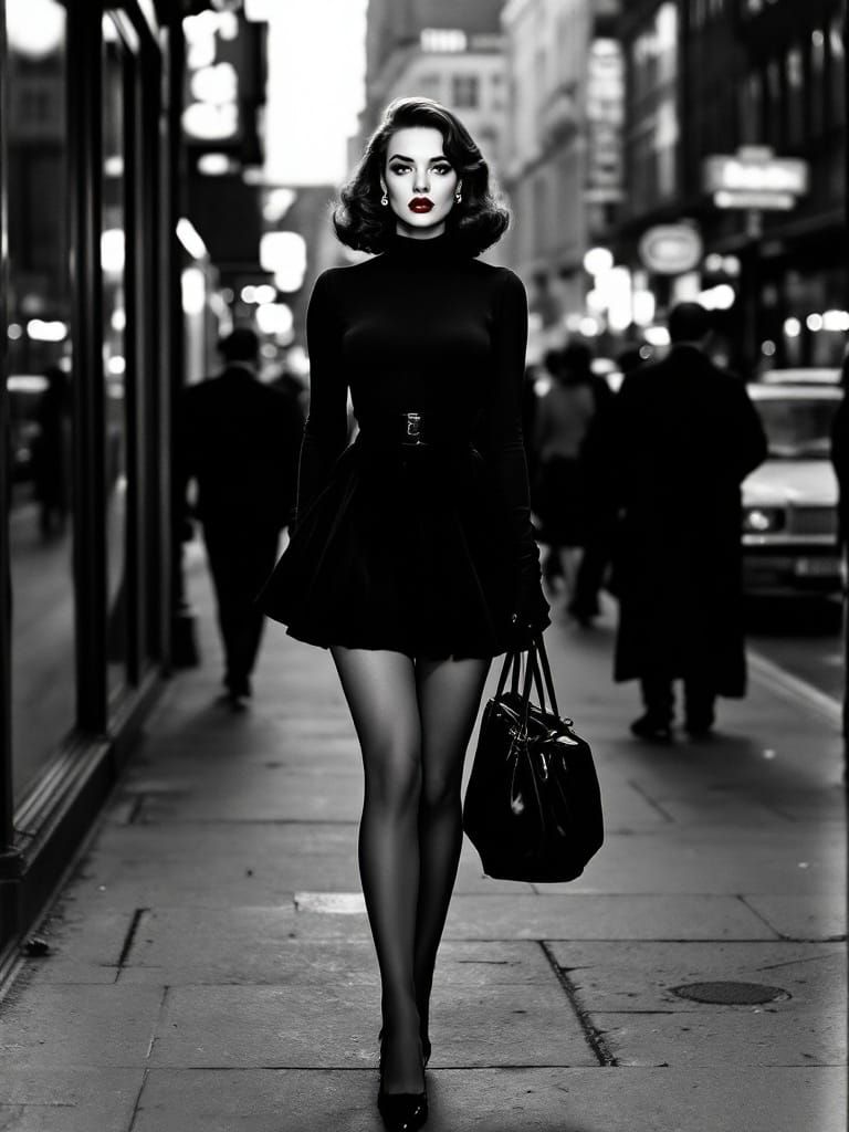 Italian Pin-Up in Film Noir Style