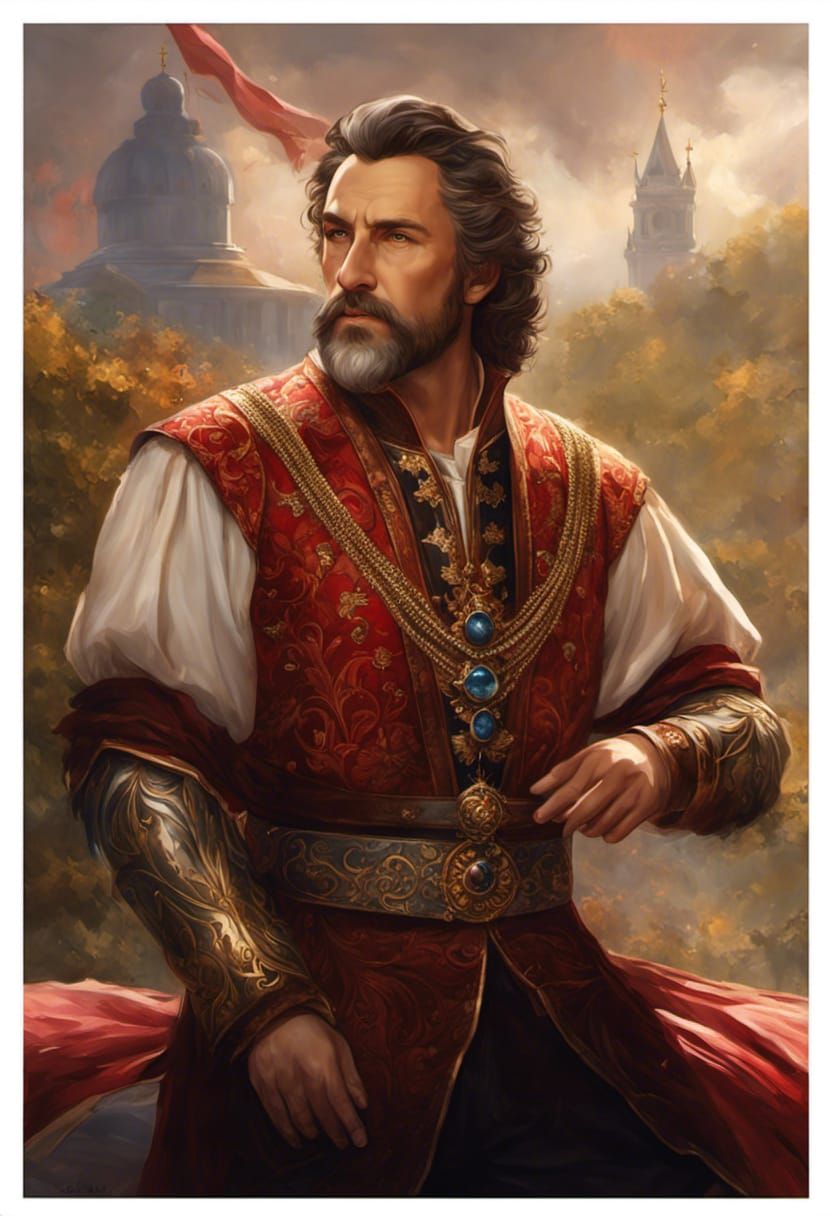 Noble King Portrait: Detailed Matte Painting