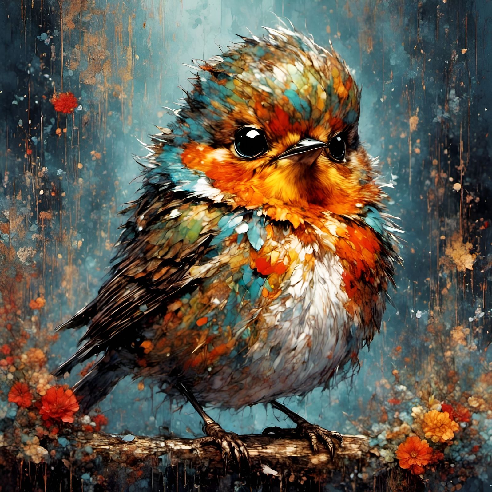 Colorful Chibi Robin Illustration