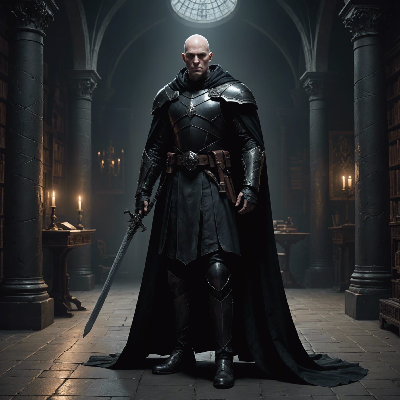 Dark Fantasy Eyeless Man in Shadows, Hyperdetailed Artwork