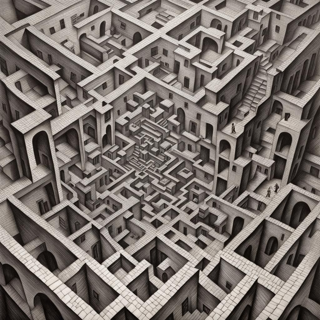 An Inspiration of Relativity by M.C. Escher.